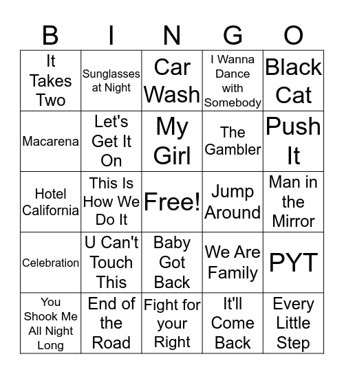 OLD SCHOOL Bingo Card