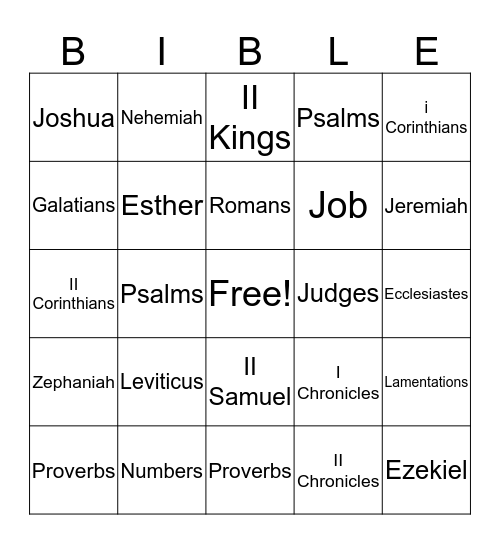 Bible Bingo Card 3 Bingo Card