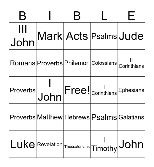 Bible Bingo Card New Testament w/P&P Bingo Card