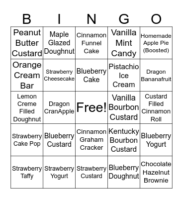 Vaping Watch Bingo Card