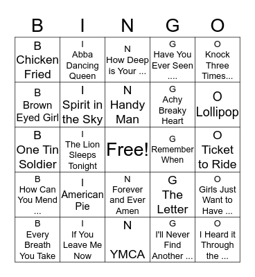 BINGO Card