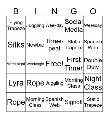 TSNY-DC BINGO! Bingo Card