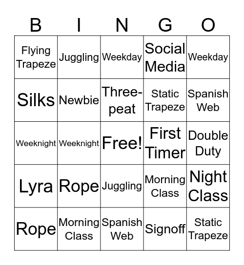 TSNY-DC BINGO! Bingo Card