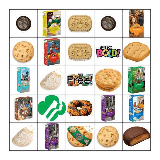 Girl Scout Cookie Bingo Card