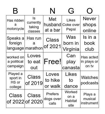 YMSLVO January Meeting Bingo Card