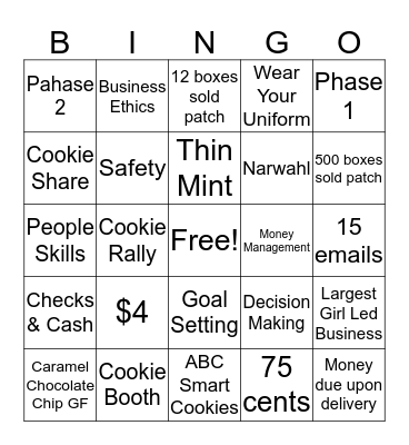 COOKIE BINGO Card