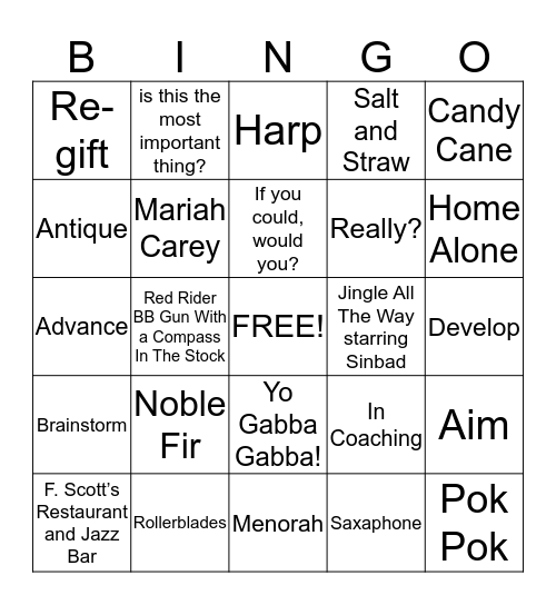 EDMC Holiday Coaching Bingo Card