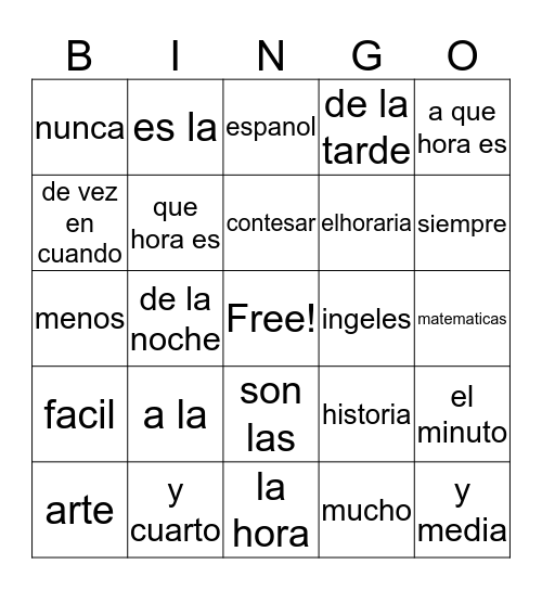bingo bingo bingo Card