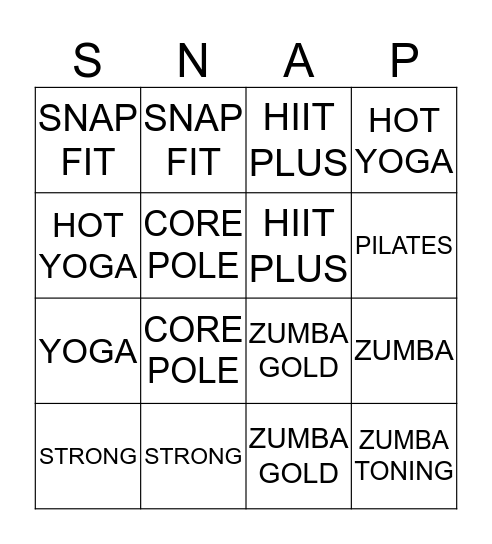 Snap Bingo Card