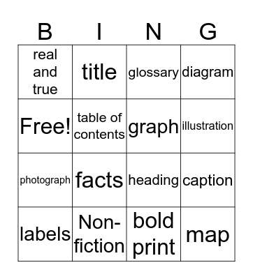 Non-fiction bingo Card