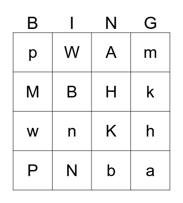 Letter Review Bingo  Bingo Card