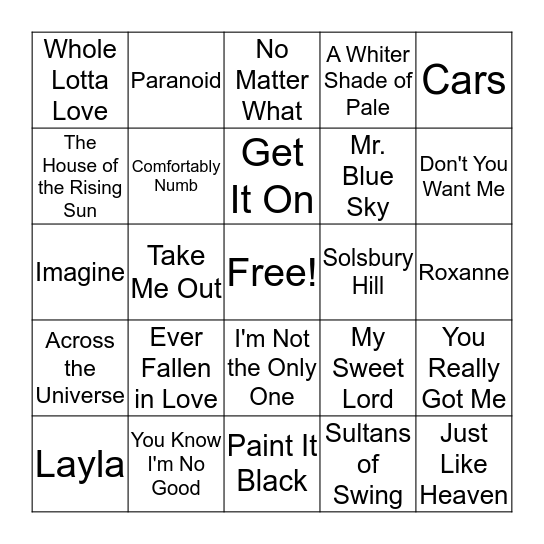 The British Are Coming Bingo Card