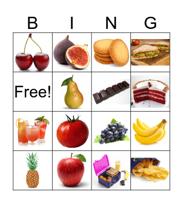 Food Bingo Card