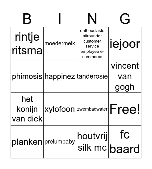 Prelum 2019 Bingo Card