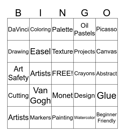 ART Bingo  Bingo Card