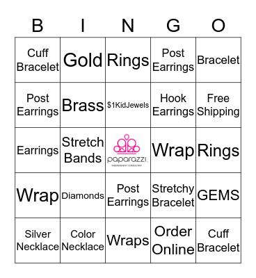 PAPARAZZI Bingo Card
