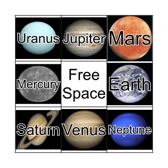 Planetary Bingo Card