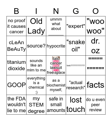 DAE tati Bingo Card