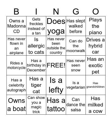 MARSI Christmas Party People Bingo Card