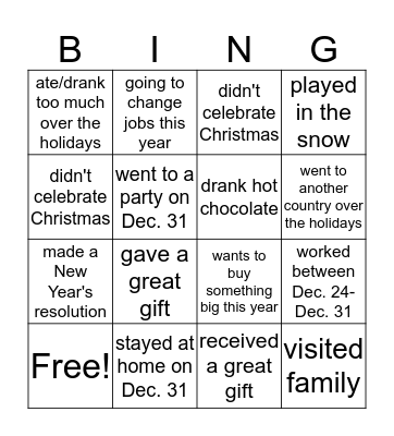 Find someone who. . . Bingo Card