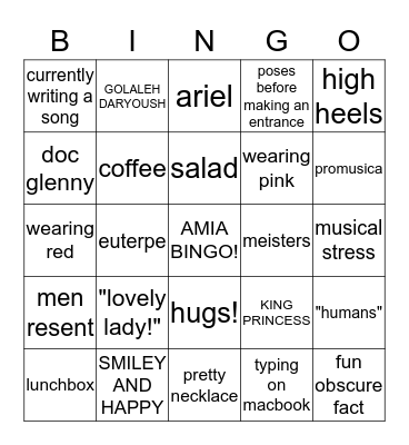 amid Bingo Card