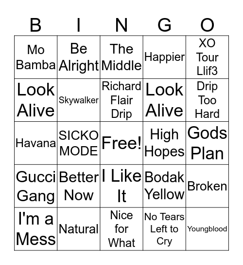 Goodbye 2018! Bingo Card