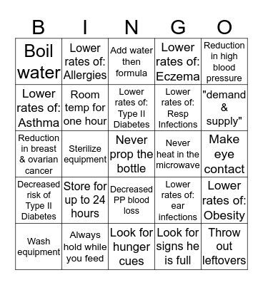 Bottle Bingo Card