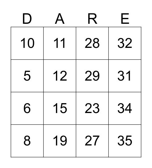 FRABELLE FOODS Bingo Card