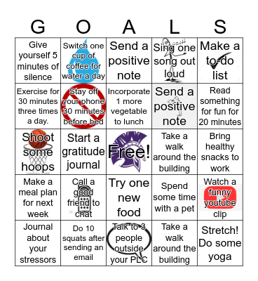 Health & Wellness  Bingo Card