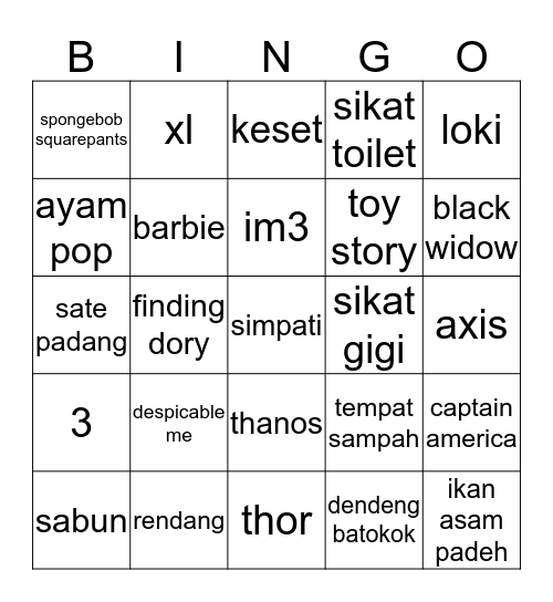 JISUUUUUUUUUUUUUUUUUUUUUUUUUUU Bingo Card
