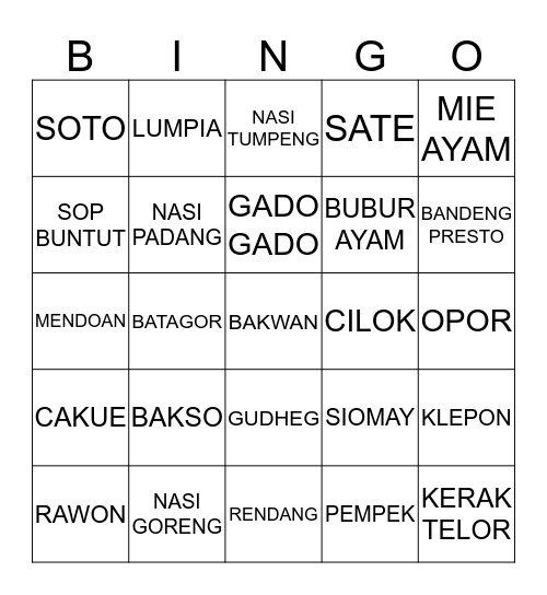 DANGDUT ASIQUE SOBAT VANISTY Bingo Card