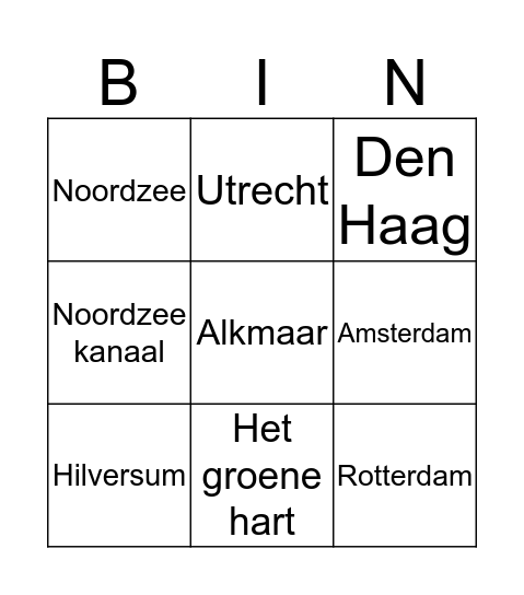 West Nederland Bingo Card