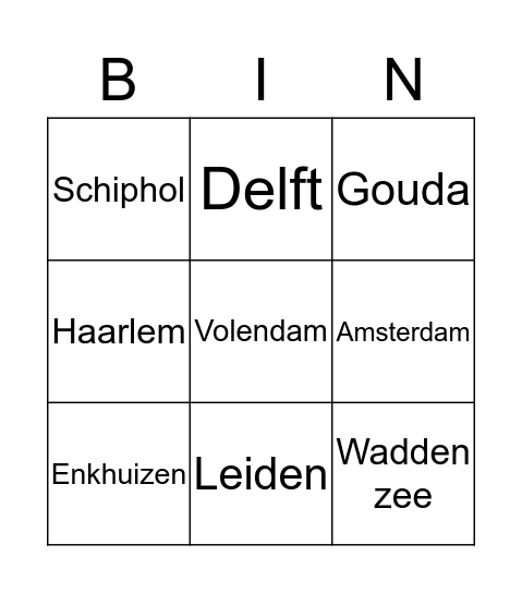 West Nederland Bingo Card