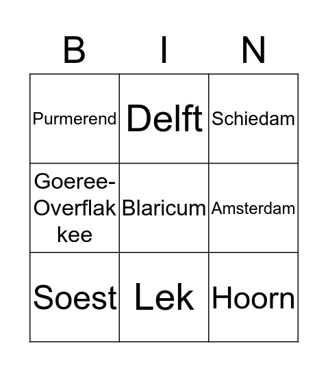 West Nederland Bingo Card