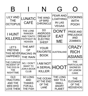 BOOK BINGO Card