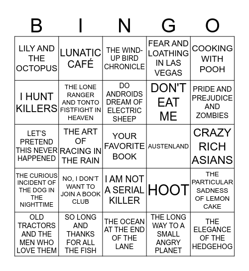 BOOK BINGO Card