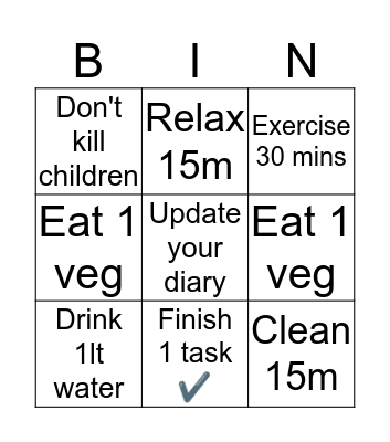 Lee's daily flight plan Bingo Card