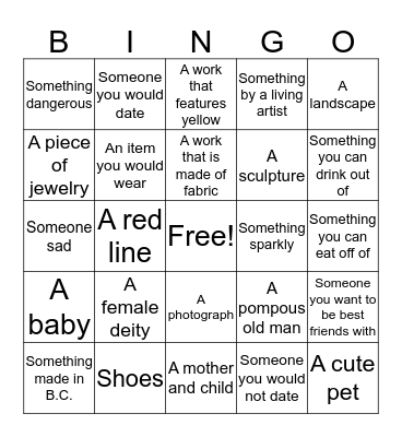 BMA BINGO Card