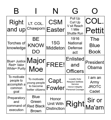 AFI Bingo Card
