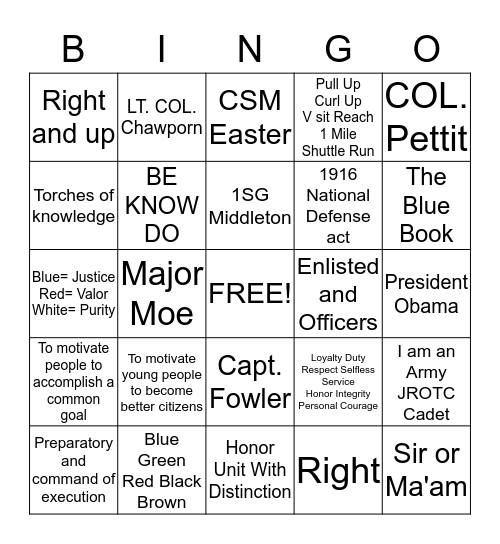 AFI Bingo Card