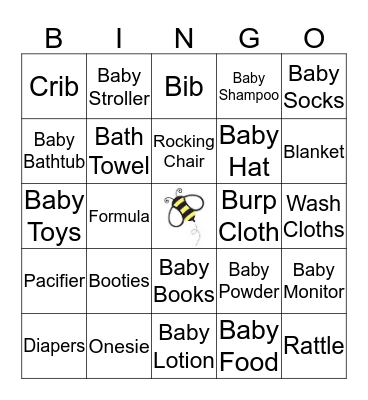 "Sweet As Can Bee" Military Baby Shower Bingo Card