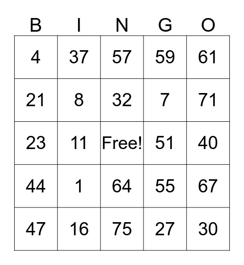 BEJEWELED LUCKY BLITZERS BINGO Card