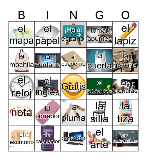 Spanish Bingo  Bingo Card