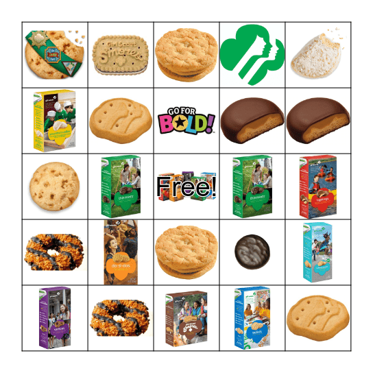 Girl Scout Cookie Bingo Card