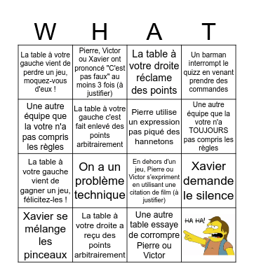 What the quizz ?!!! Bingo Card