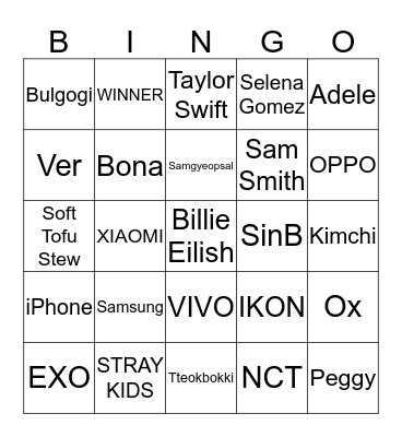 gooyounjung x DOUX Bingo Card