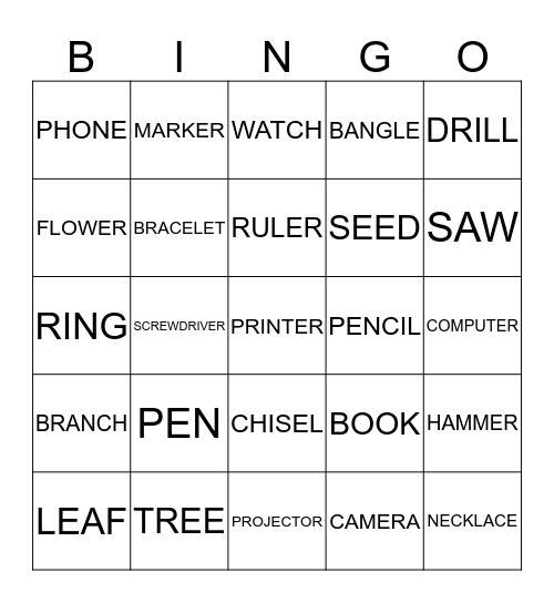 SINGULAR - ARTICLE Bingo Card