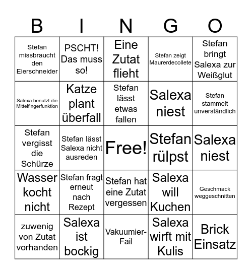 Stefans Pfannen Bingo Card
