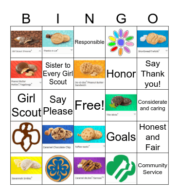 Girl Scout Cookie BINGO Card