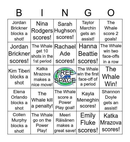 Whale Bingo Card